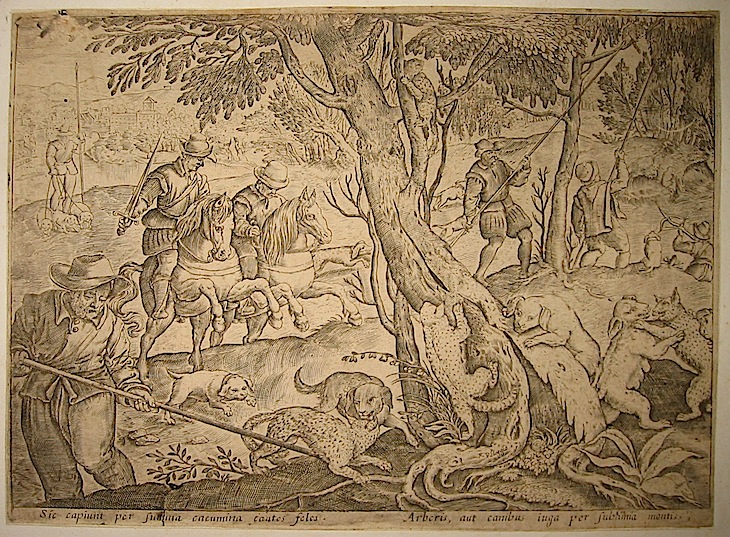 Valeggio Francesco  Sic capiunt per summa cacumina cautes feles, Arboris aut canibus iuga per sublimia monti 1675 Venezia